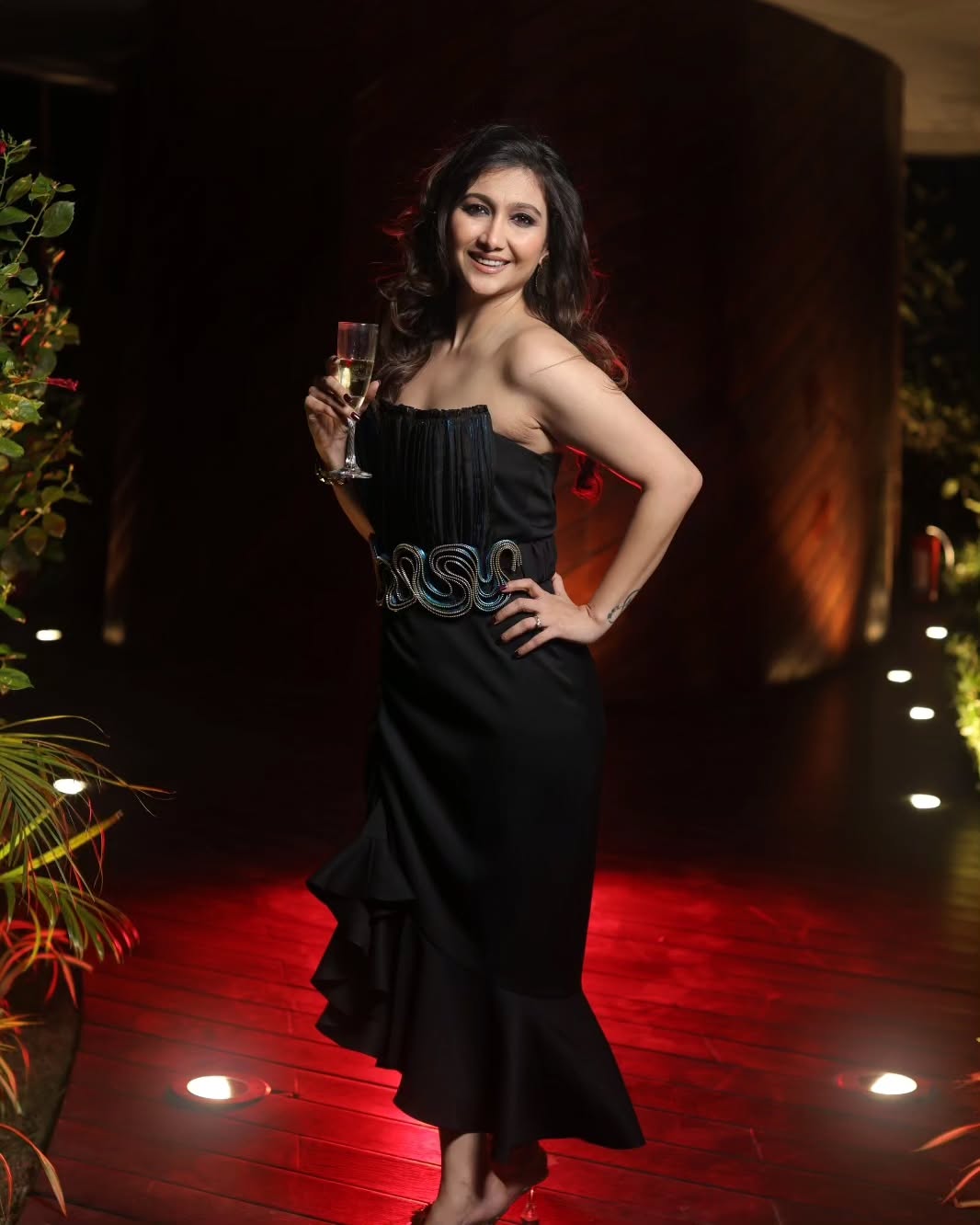 Flaming core high and low dress