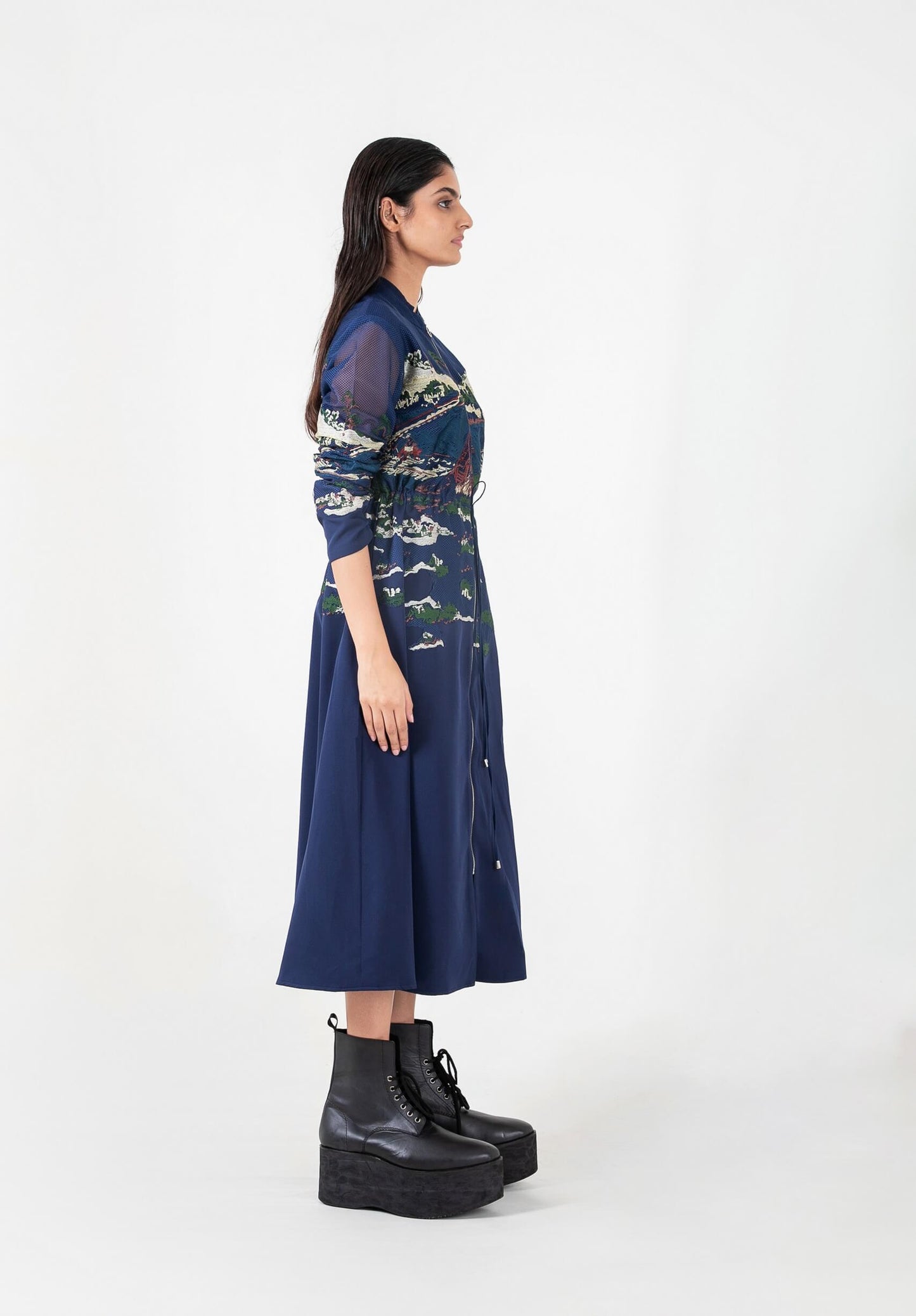 Crest applique Long Dress