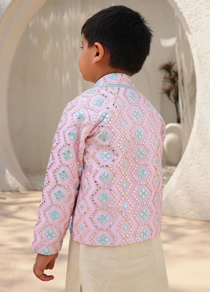 Embroidery Jacket with Kurta and Pant