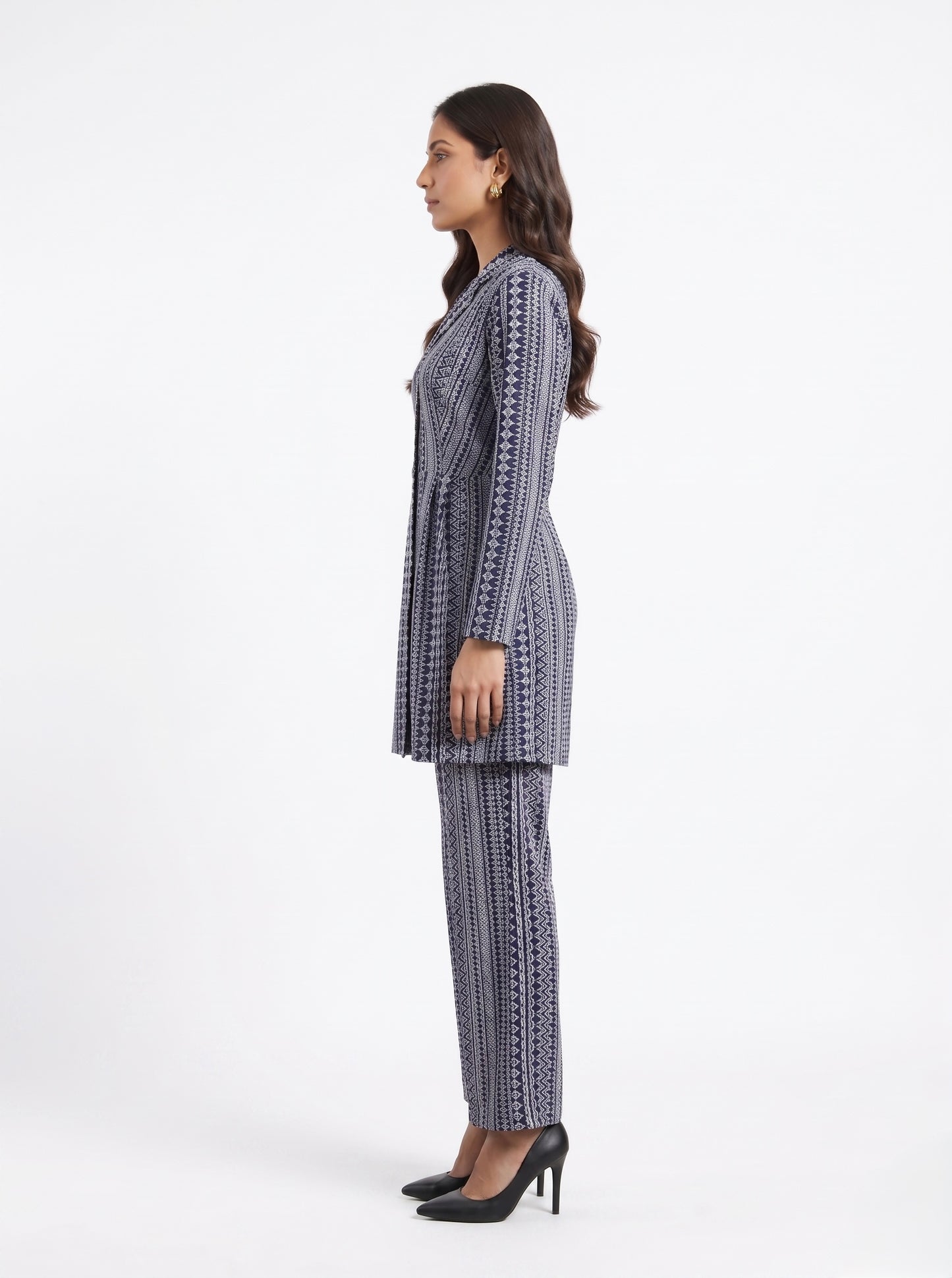 Blue Jacket Full Sleeve Co-ord