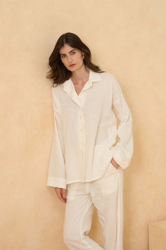 Coconut Veil Pure Linen Shirt