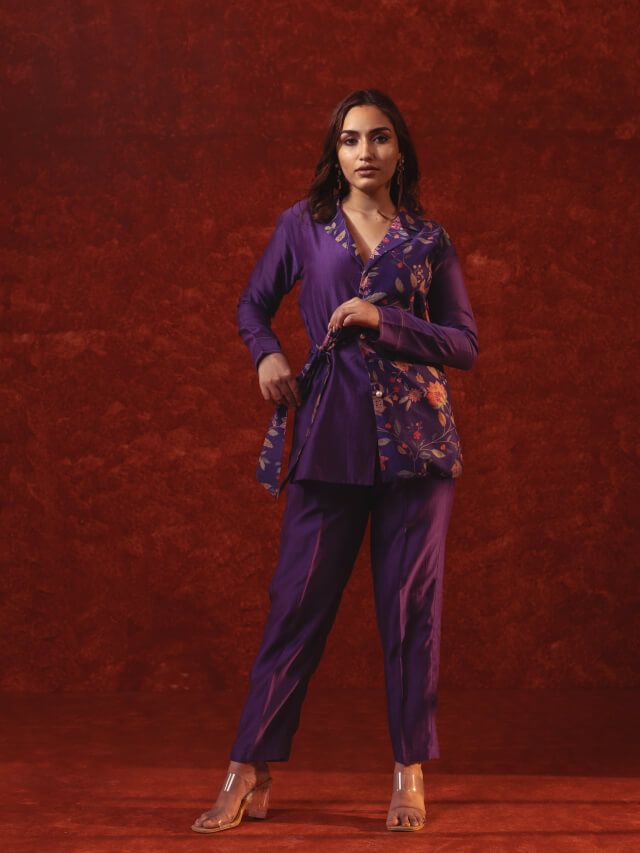 Purple Blazer Co-ord Set