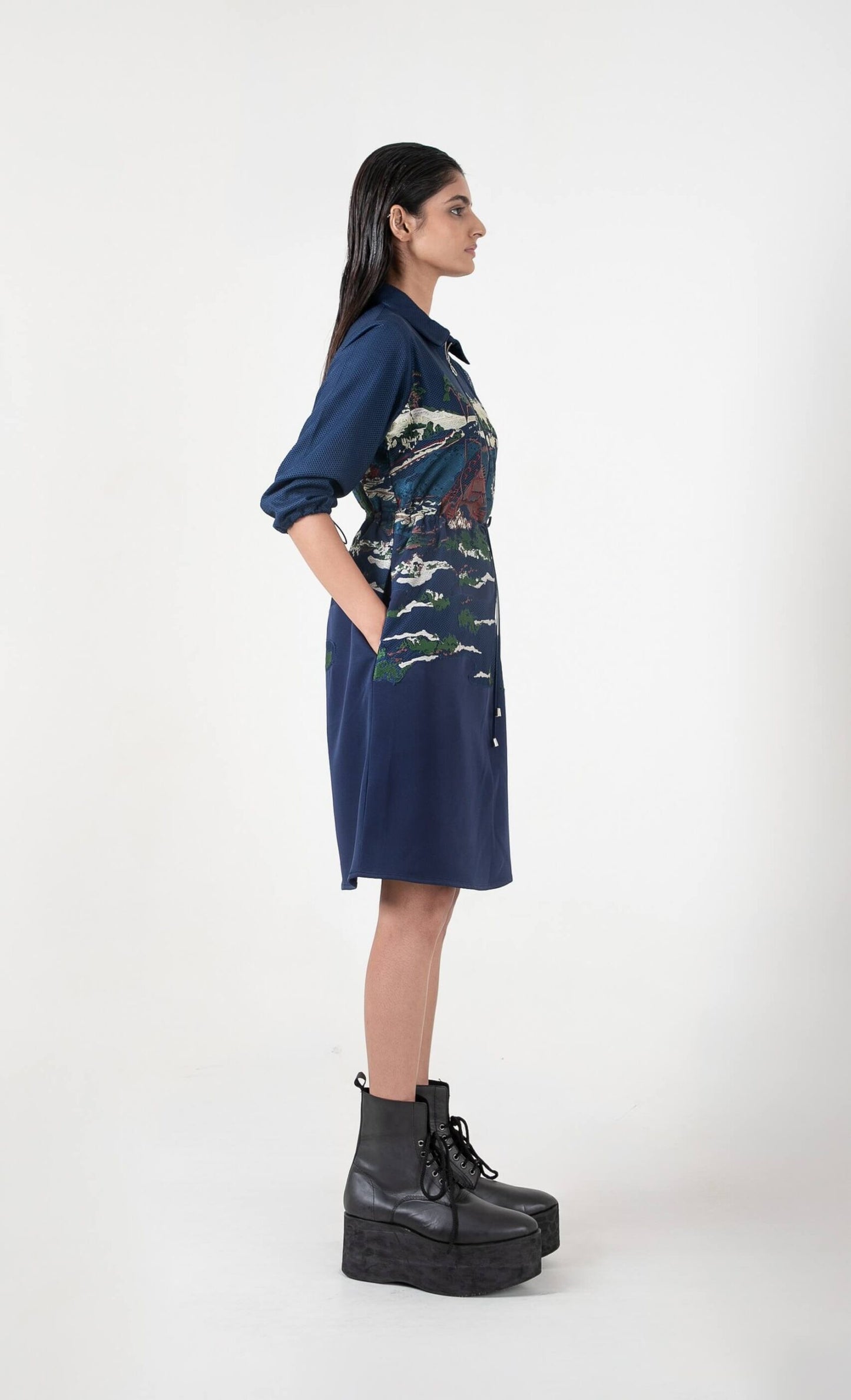 Crest Applique Short Dress