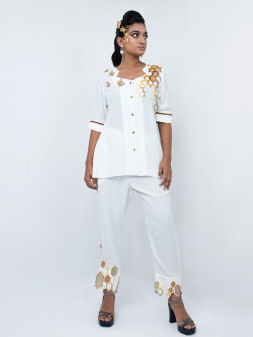 Honeycomb Triangle Neck Co-ord Set