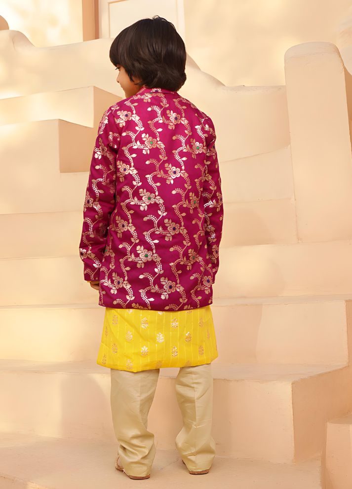Brocade Jacket with Kurta and Pant
