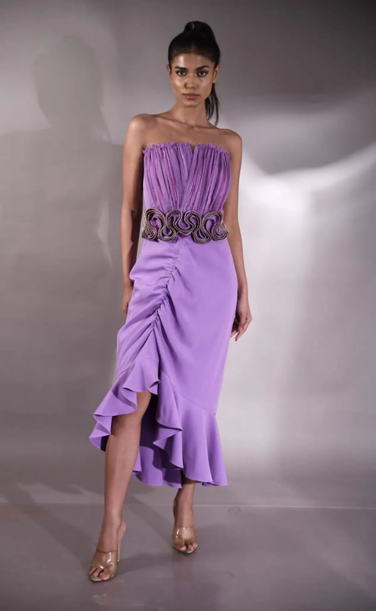 Flaming core high and low dress