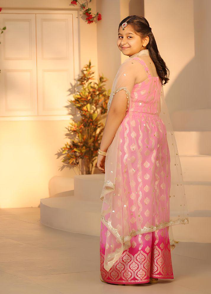Brocade Top with Plazzo Pant