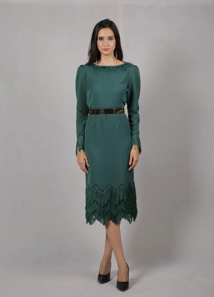 Tassel Sheath Midi Dress