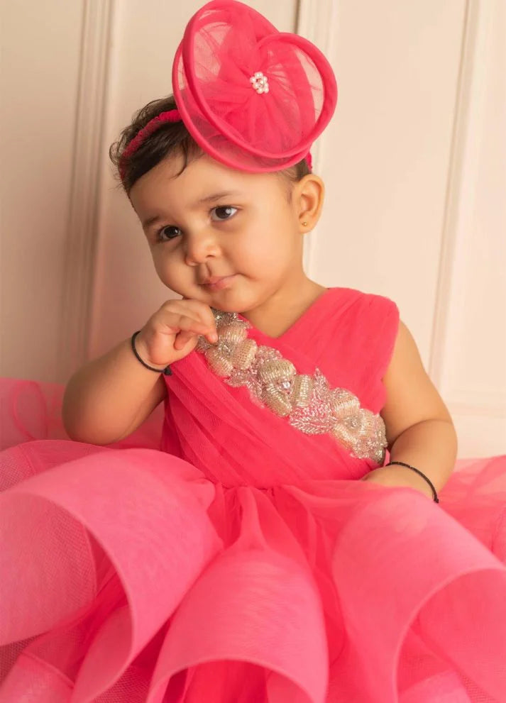 Hot Pink Ruffle Dress