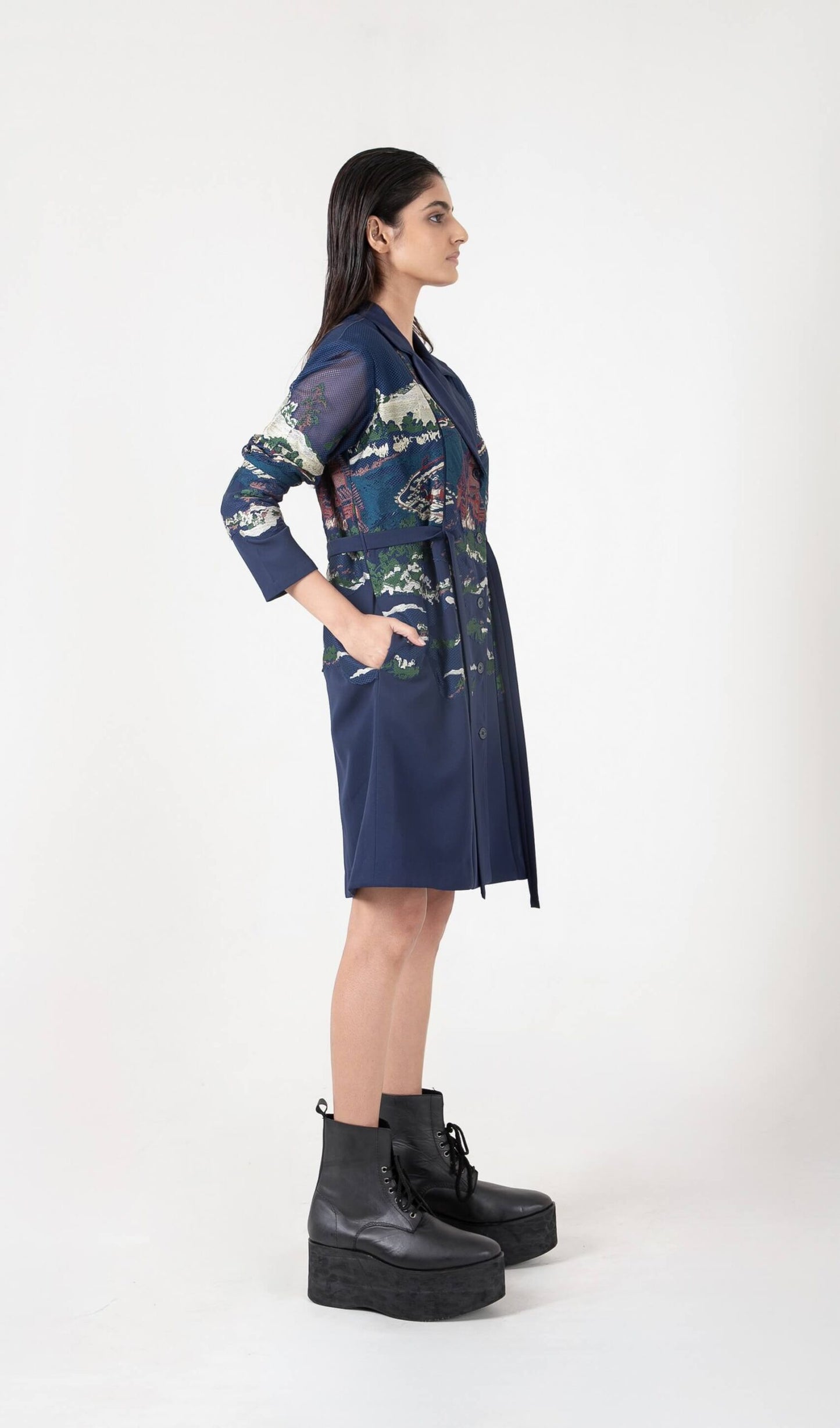 Crest applique blazer Dress