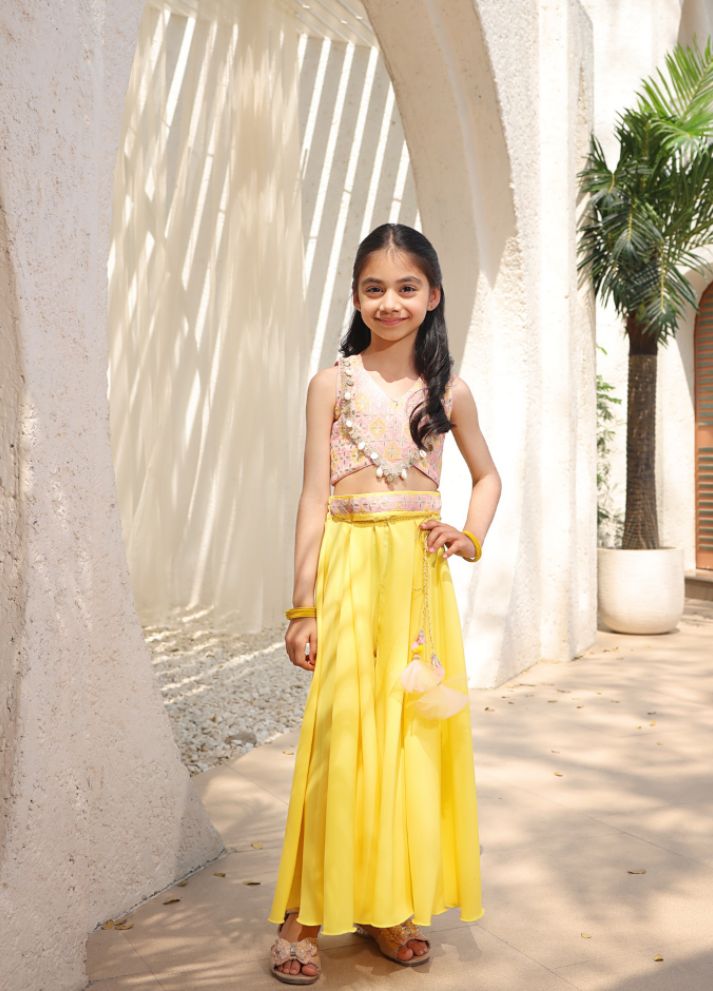 Embroidered Top with Plazzo
