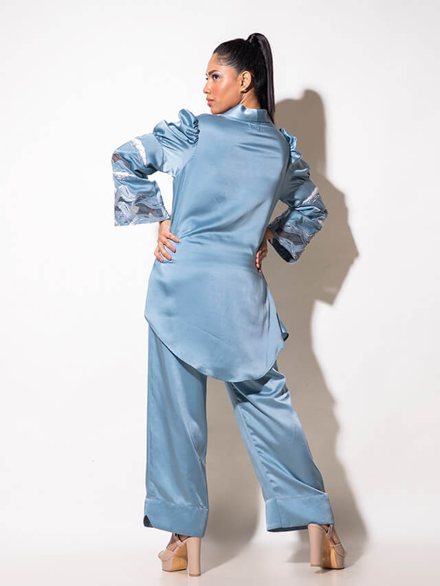 Sky Embroidered Co-ord Set
