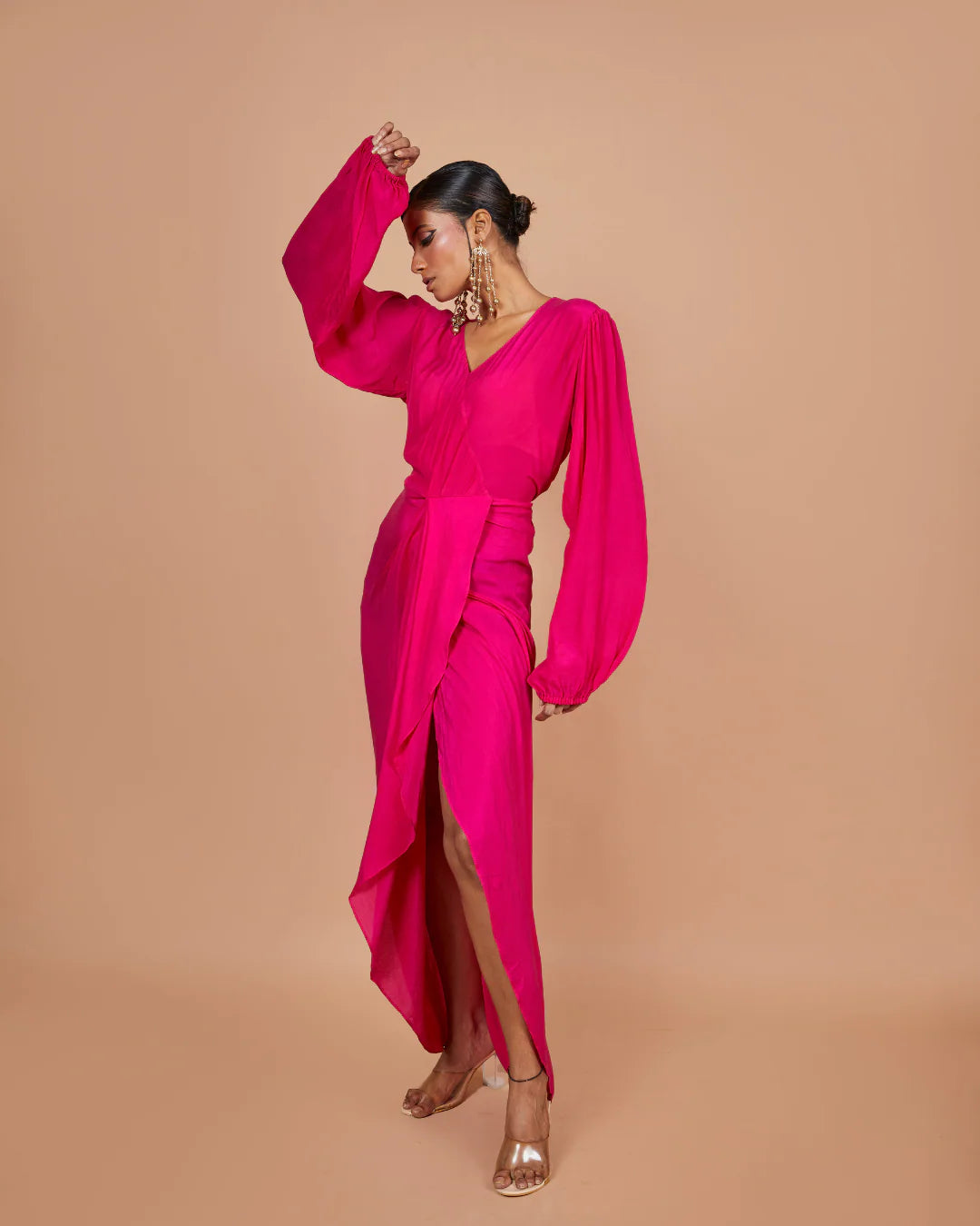 Claire Pink High-Slit Dress