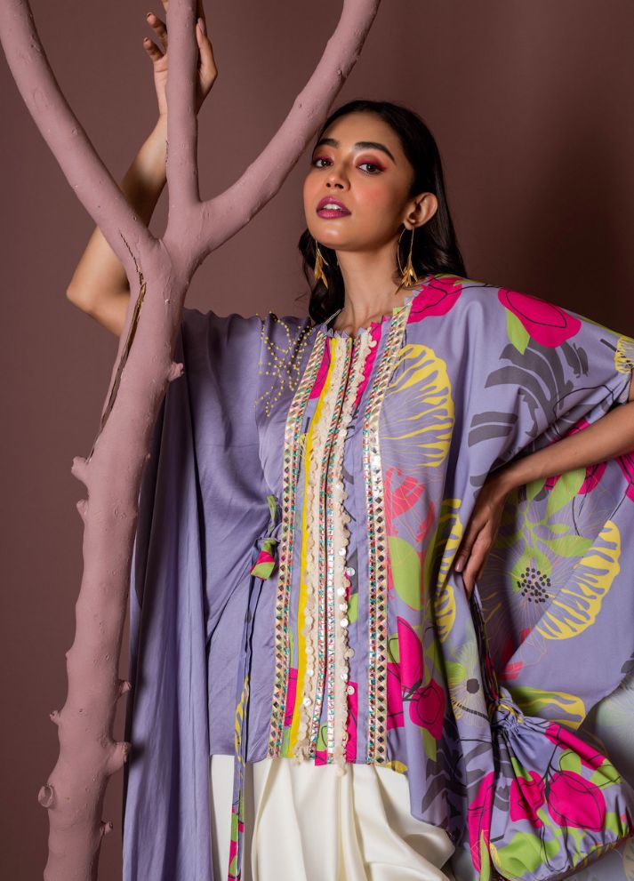 Wisteria Lilac Kaftaan & Dhoti Set