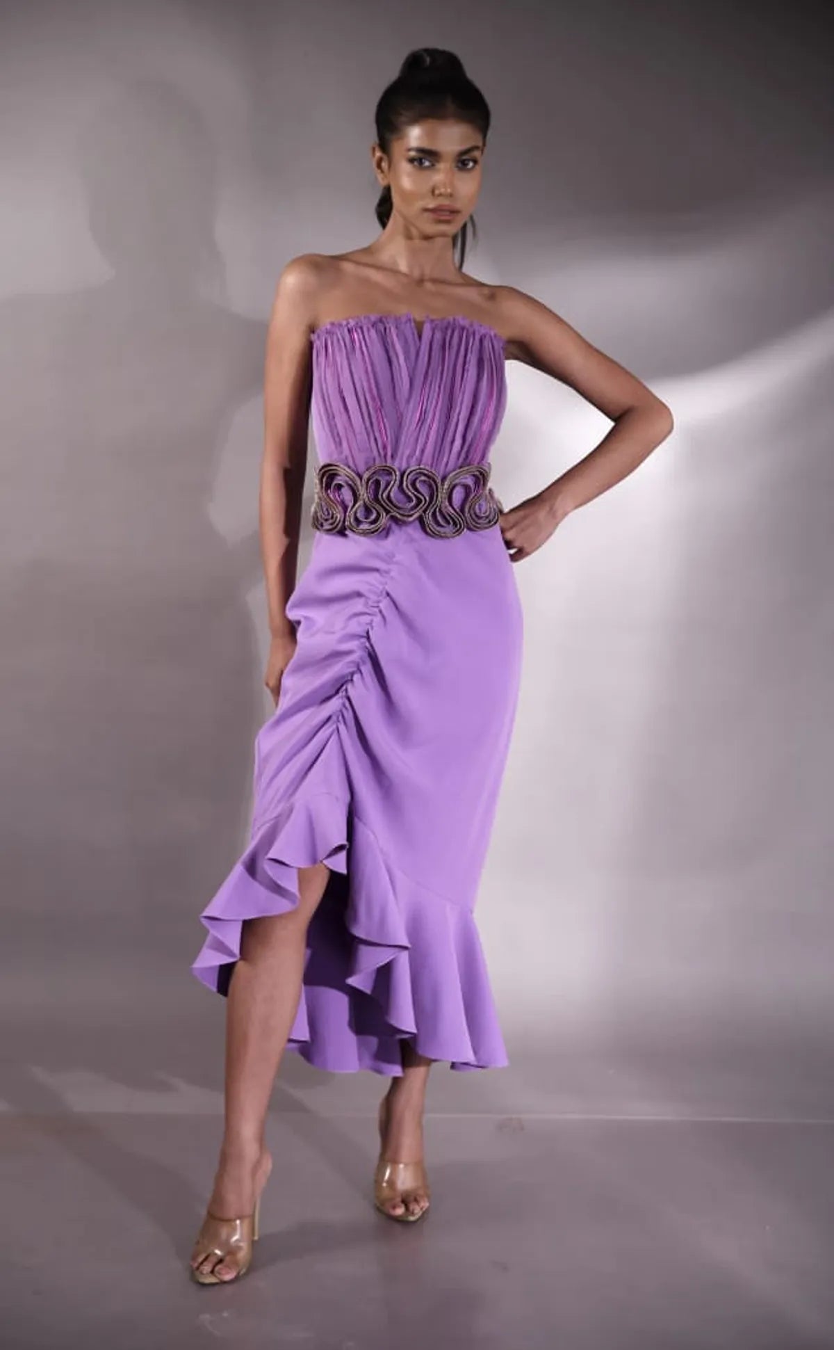 Flaming core high and low dress