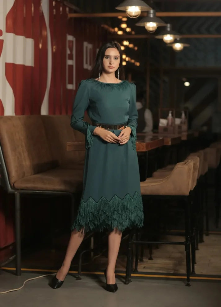 Tassel Sheath Midi Dress