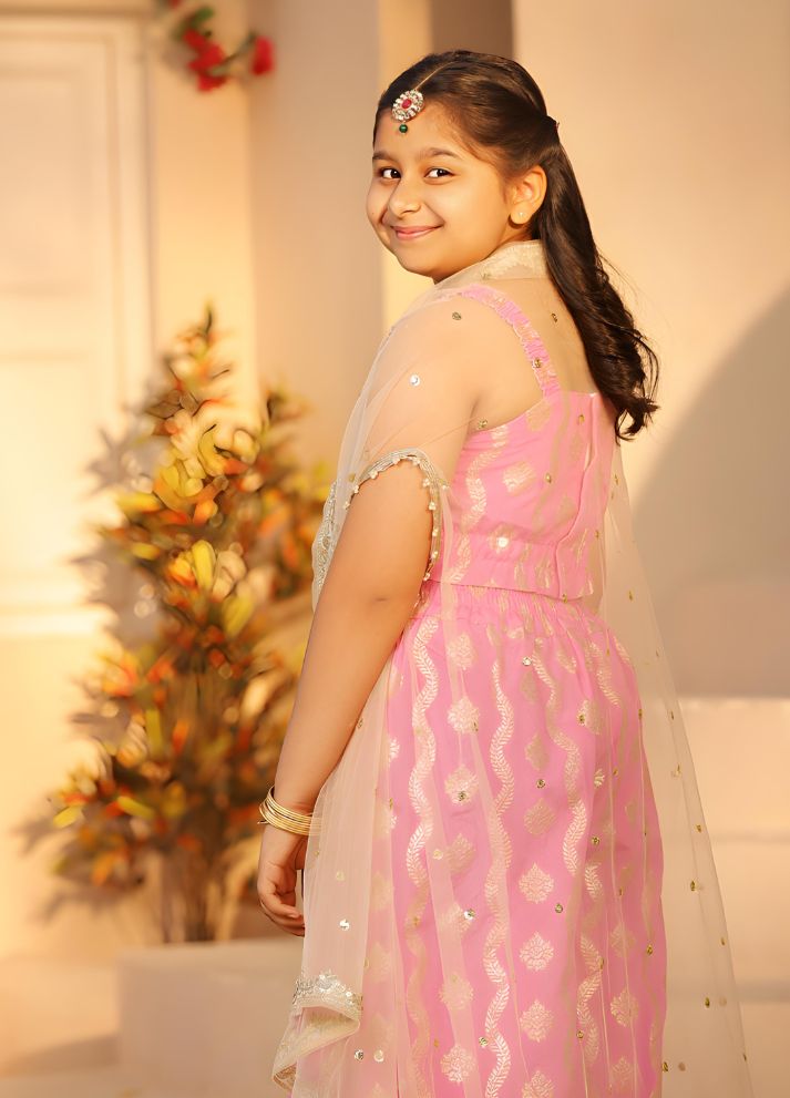 Brocade Top with Plazzo Pant
