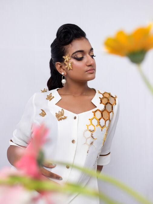 Honeycomb Triangle Neck Co-ord Set