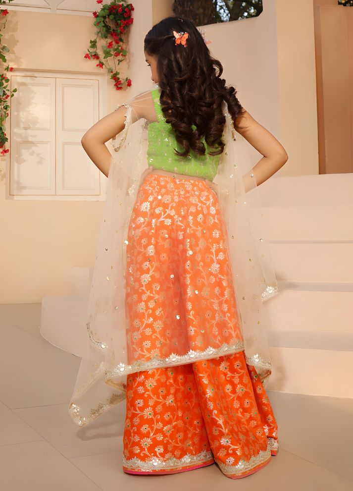 Brocade Top with Plazzo Pant