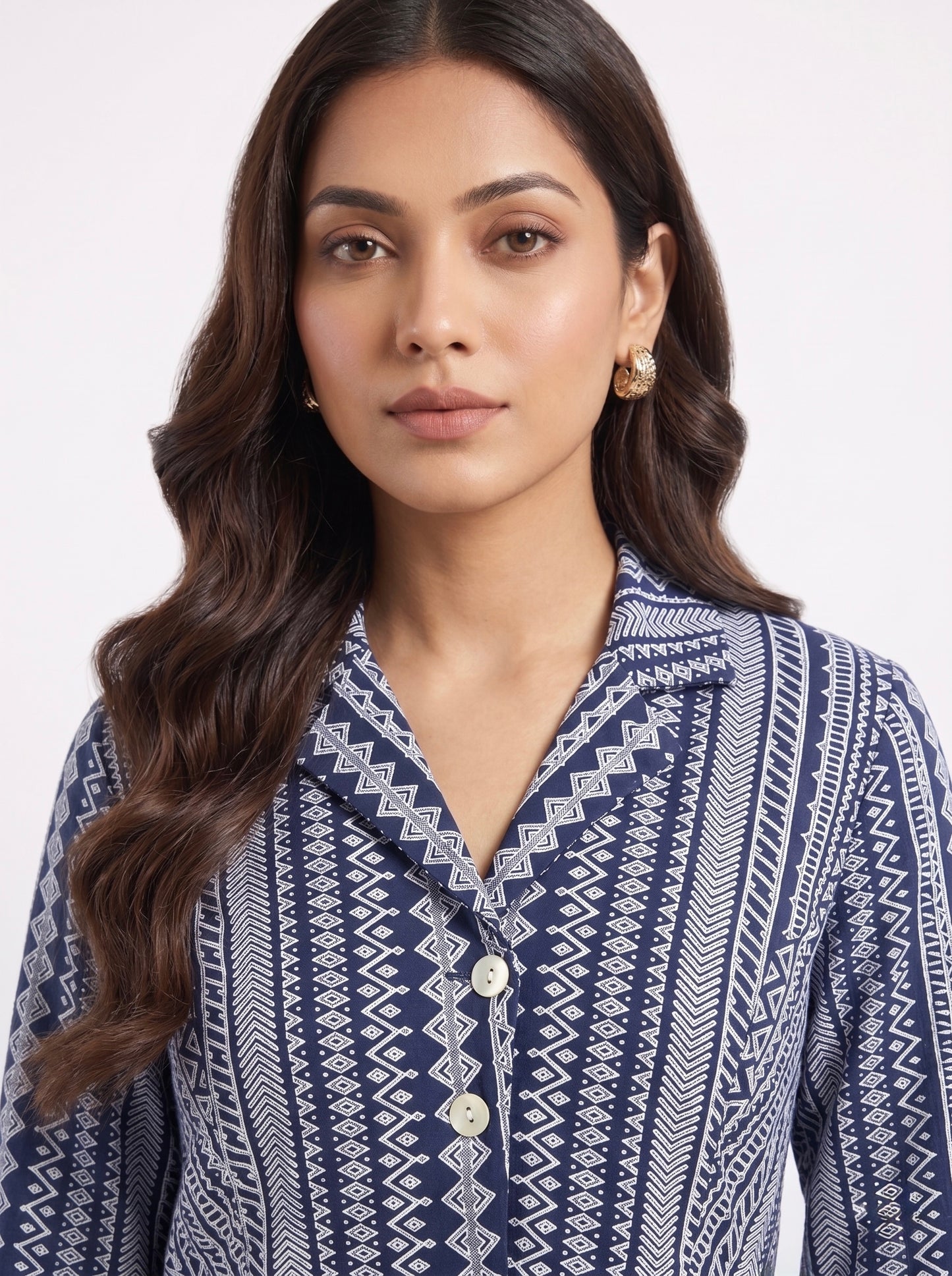 Blue Jacket Full Sleeve Co-ord