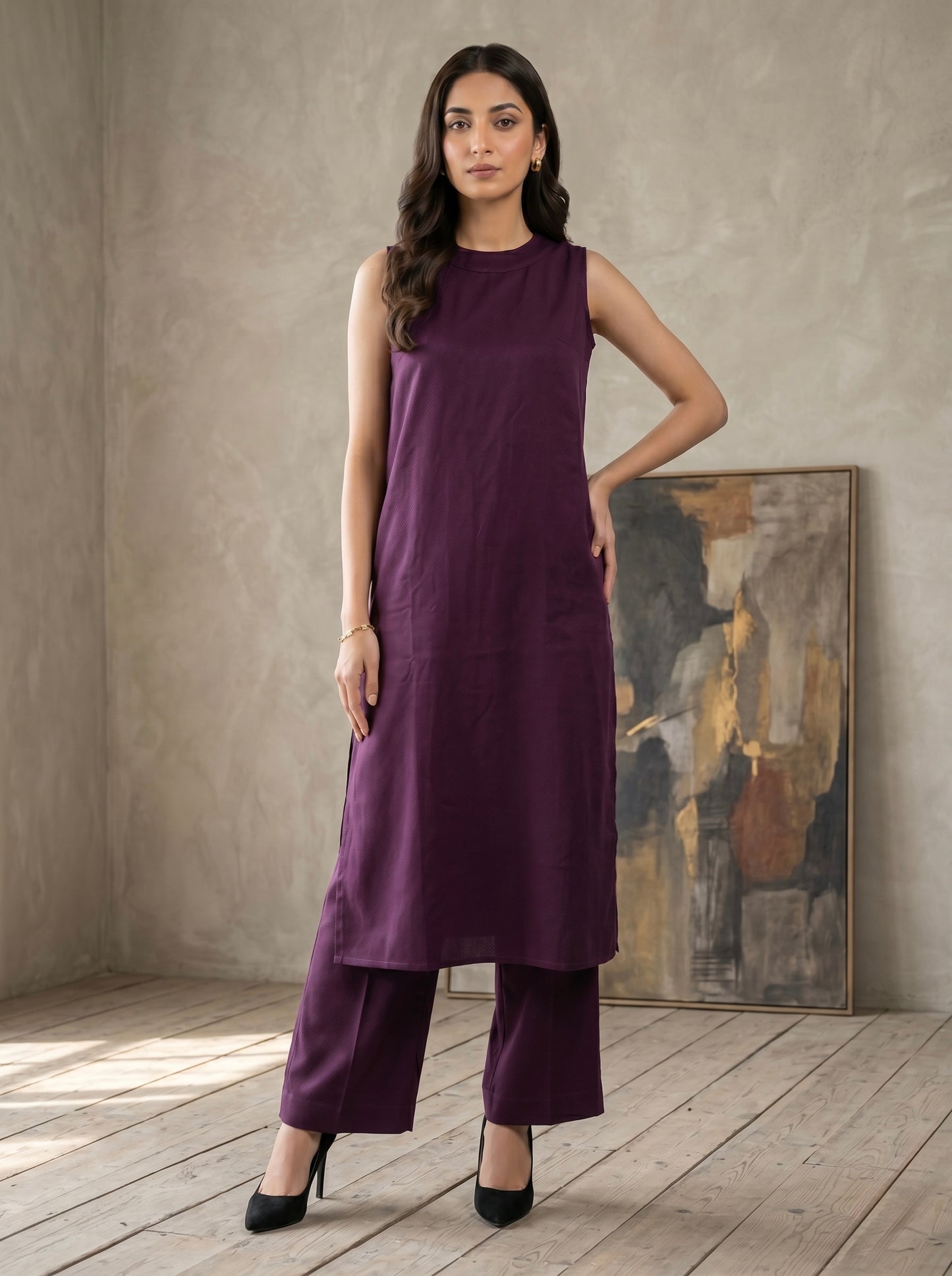 Purple Sleeveless Co-Ord