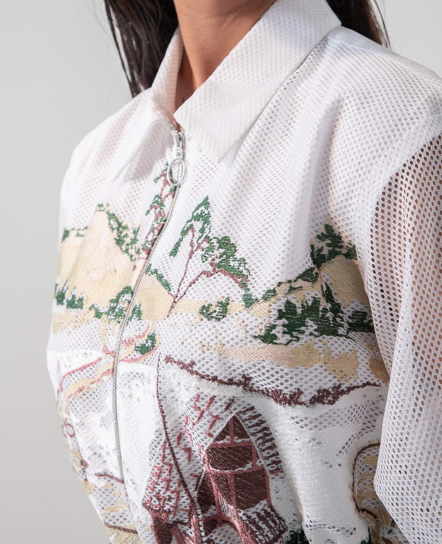 Crest embroidered short dress