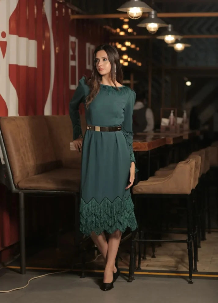 Tassel Sheath Midi Dress