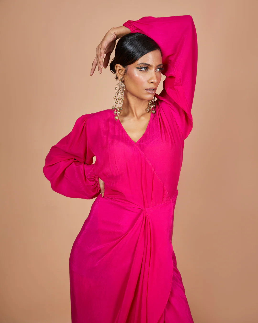 Claire Pink High-Slit Dress