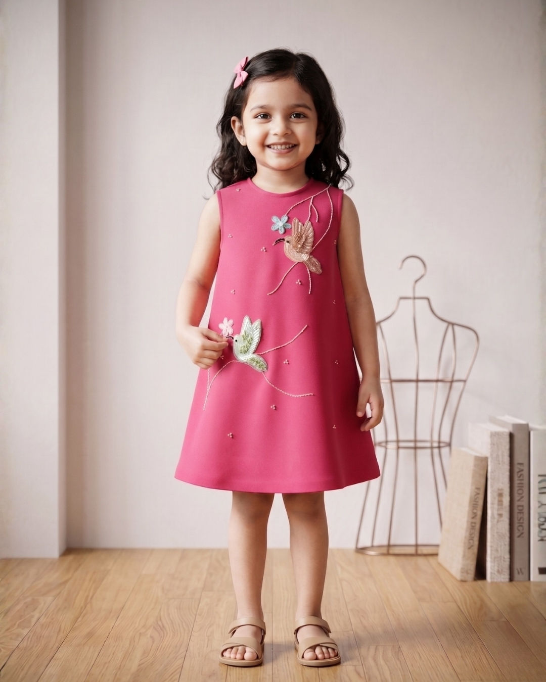 Pink Bird A Line dress