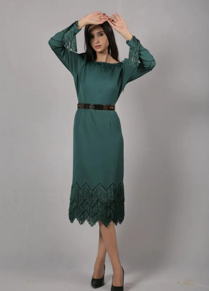 Tassel Sheath Midi Dress
