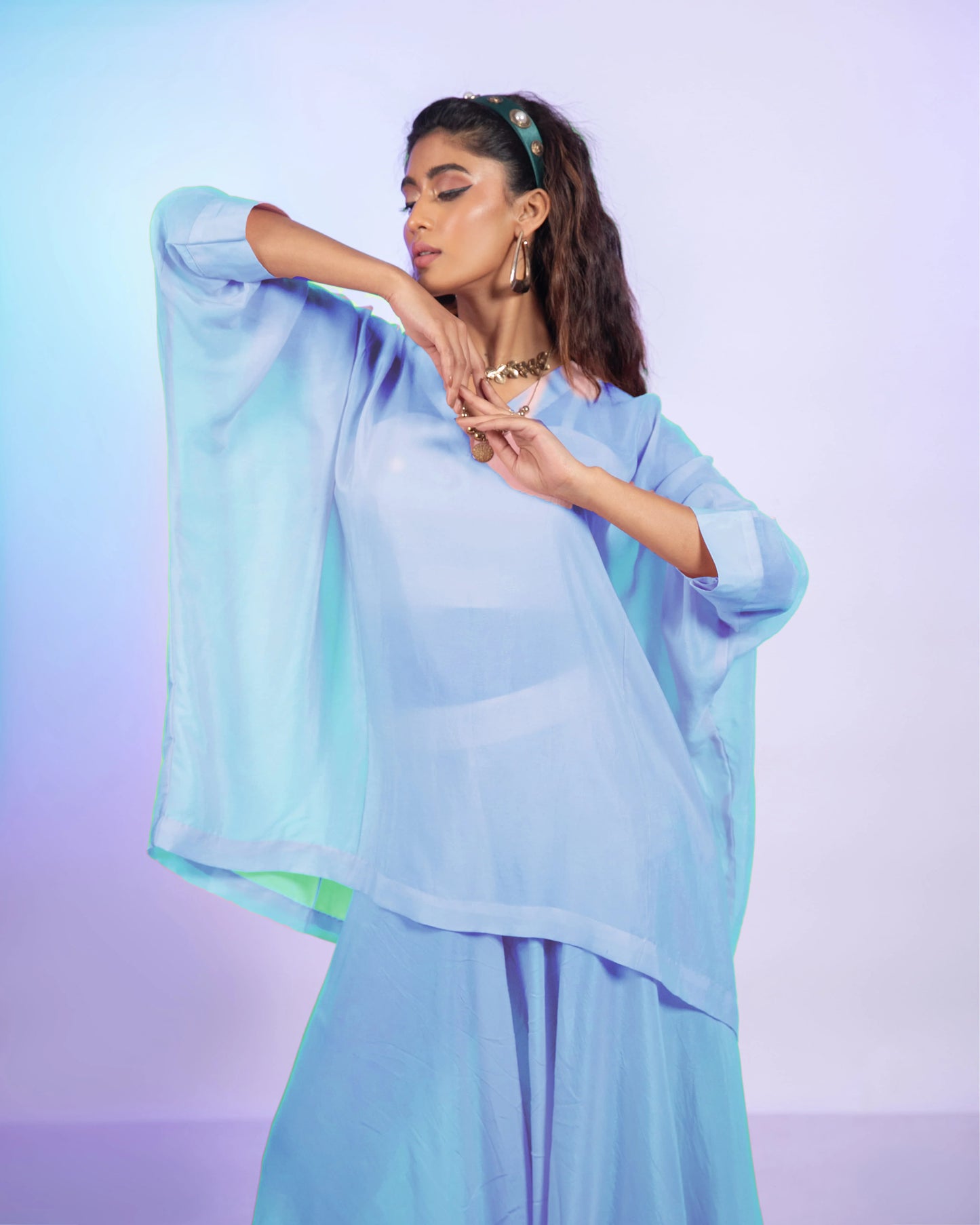 Snowflake Ombre Draped Pant Set