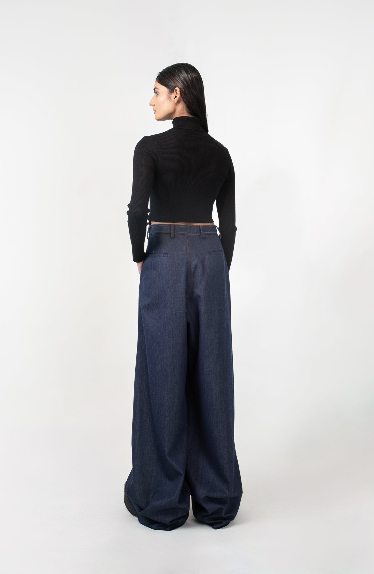 Indigo Wavecrafts Pleated Straight Fit  Denims