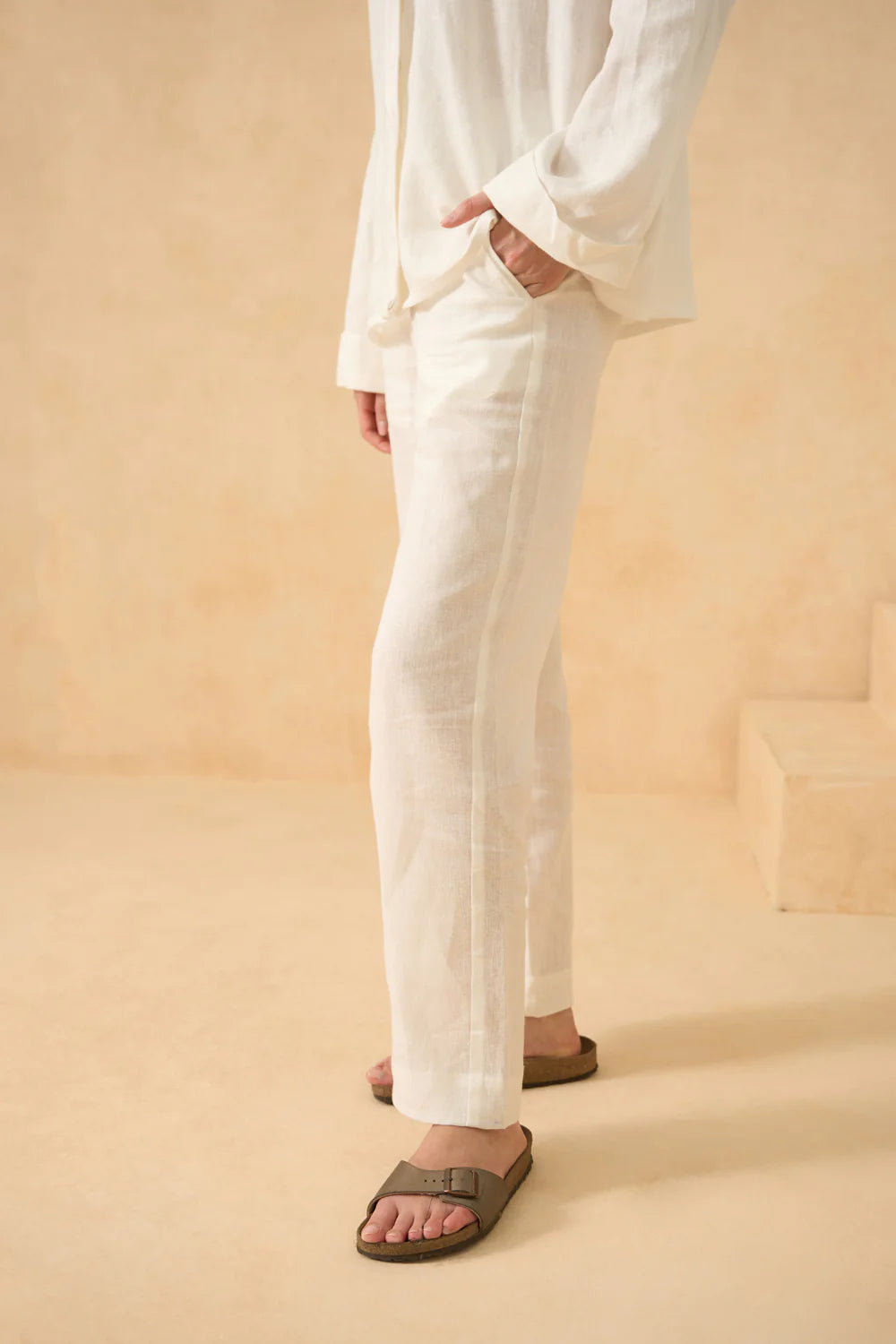 Coconut Veil Pure Linen Co-ord Set