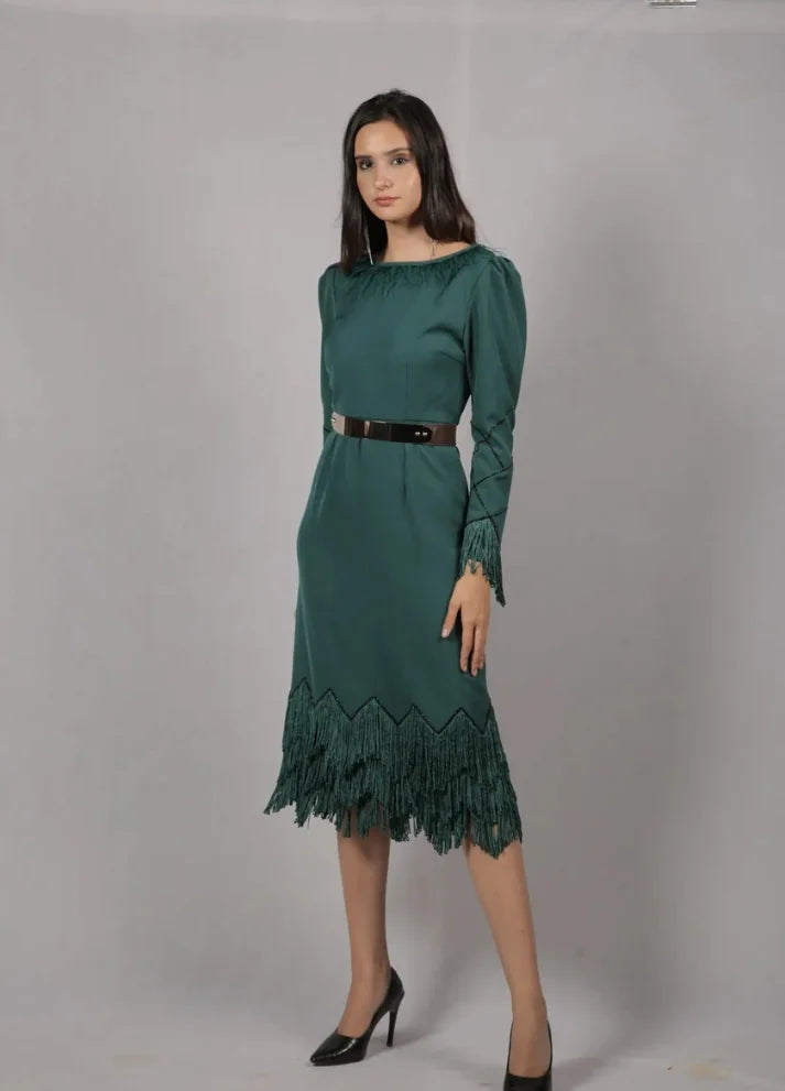 Tassel Sheath Midi Dress