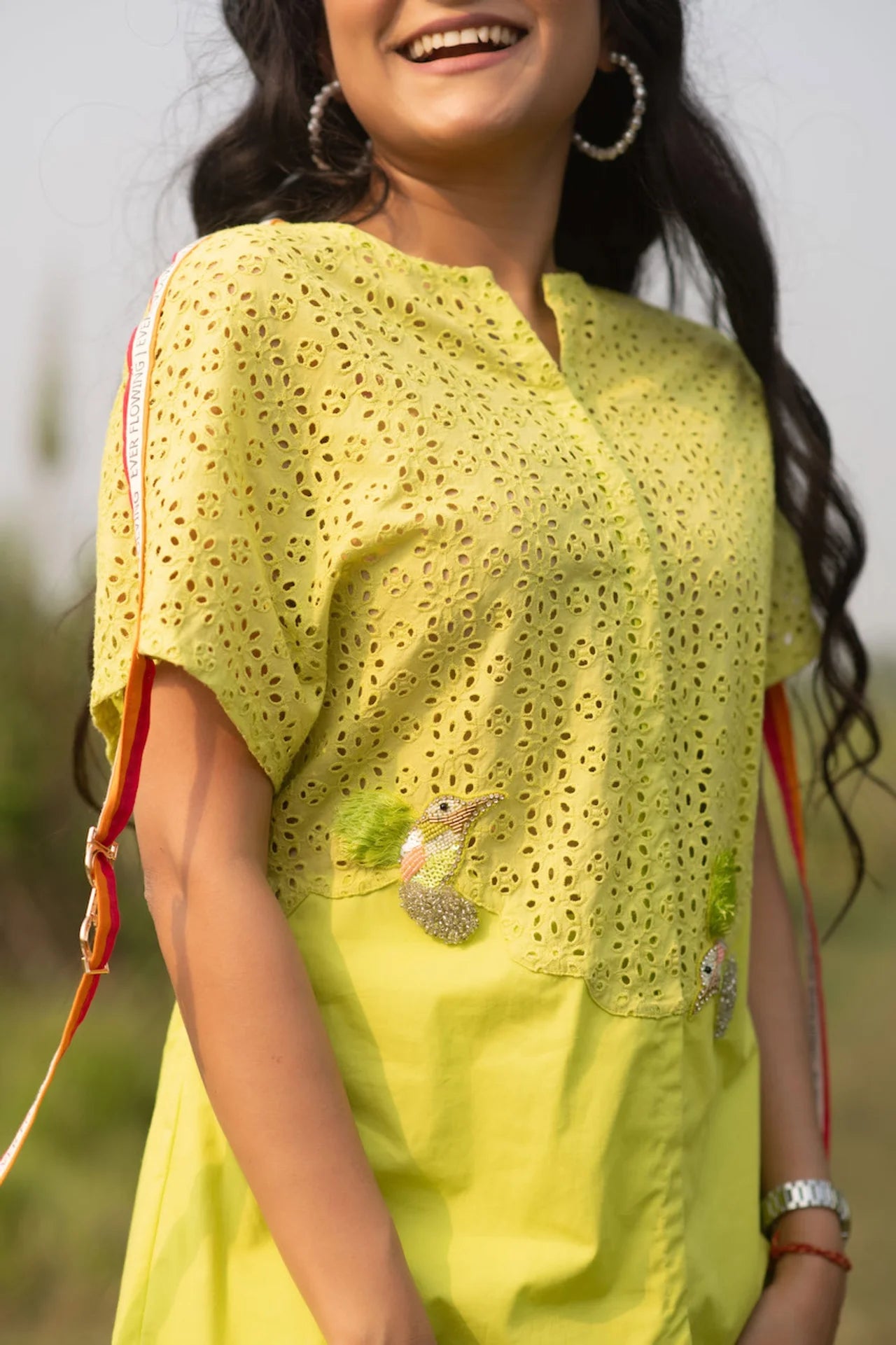 Lime Green Hakoba Co-ord Set