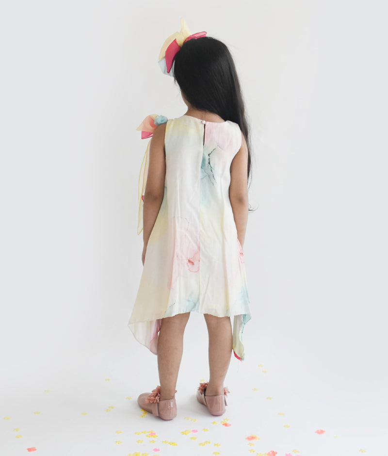 Splashes Print Dress for Girls