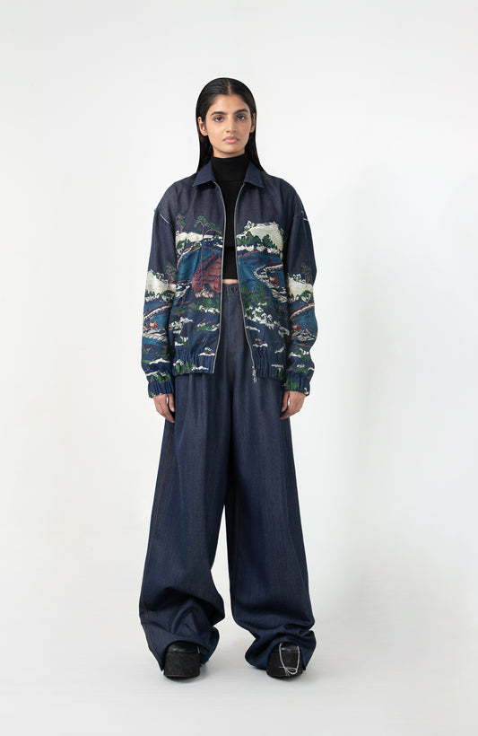 Indigo Wavecraft applique  bomber