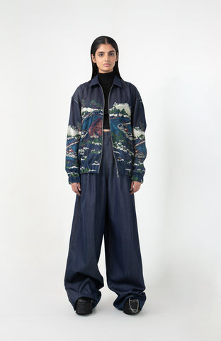 Indigo Wavecraft applique  bomber