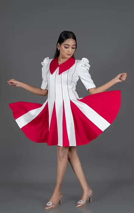 White Pink Kali Dress