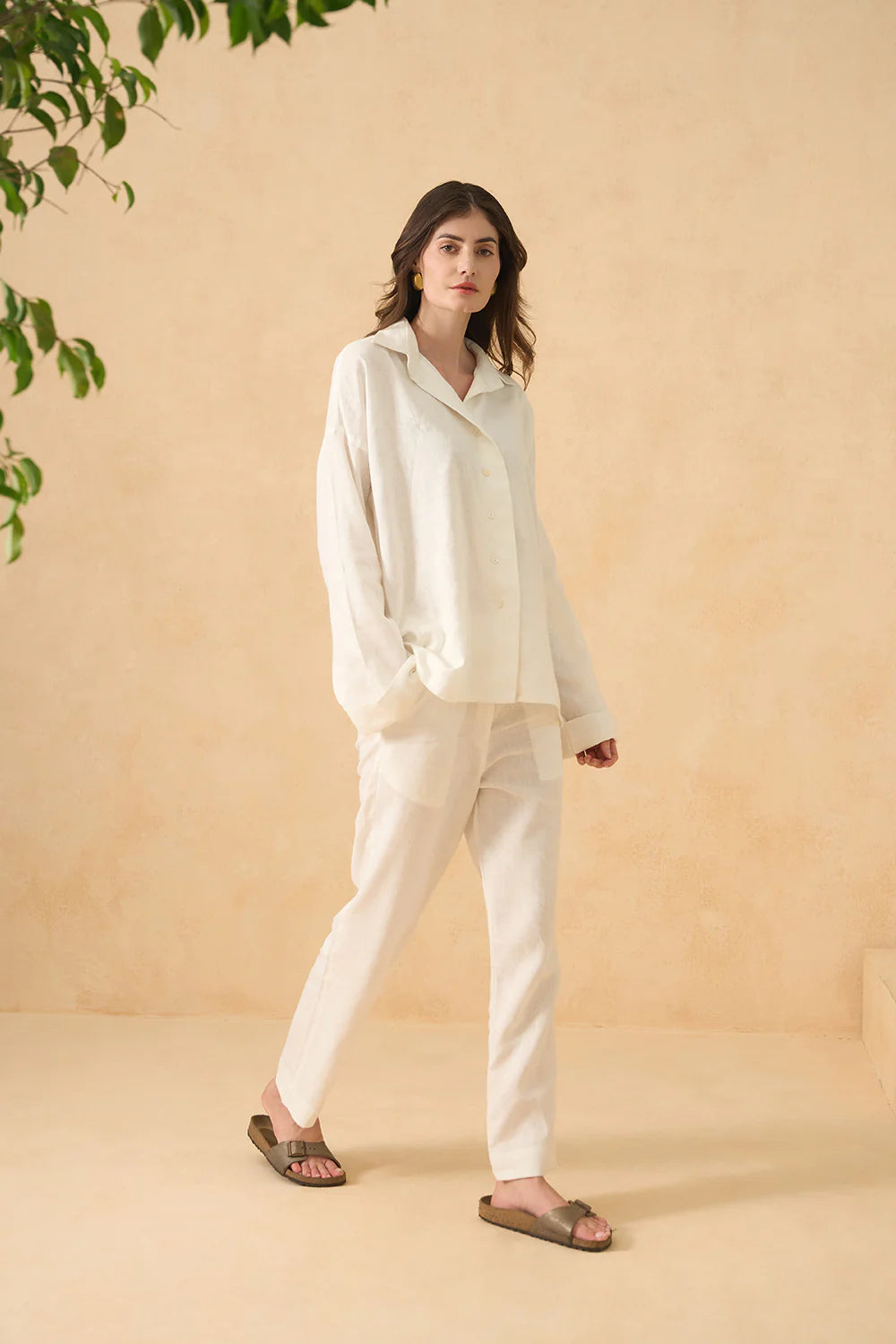 Coconut Veil Pure Linen Co-ord Set