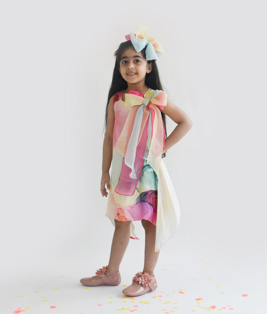 Splashes Print Dress for Girls