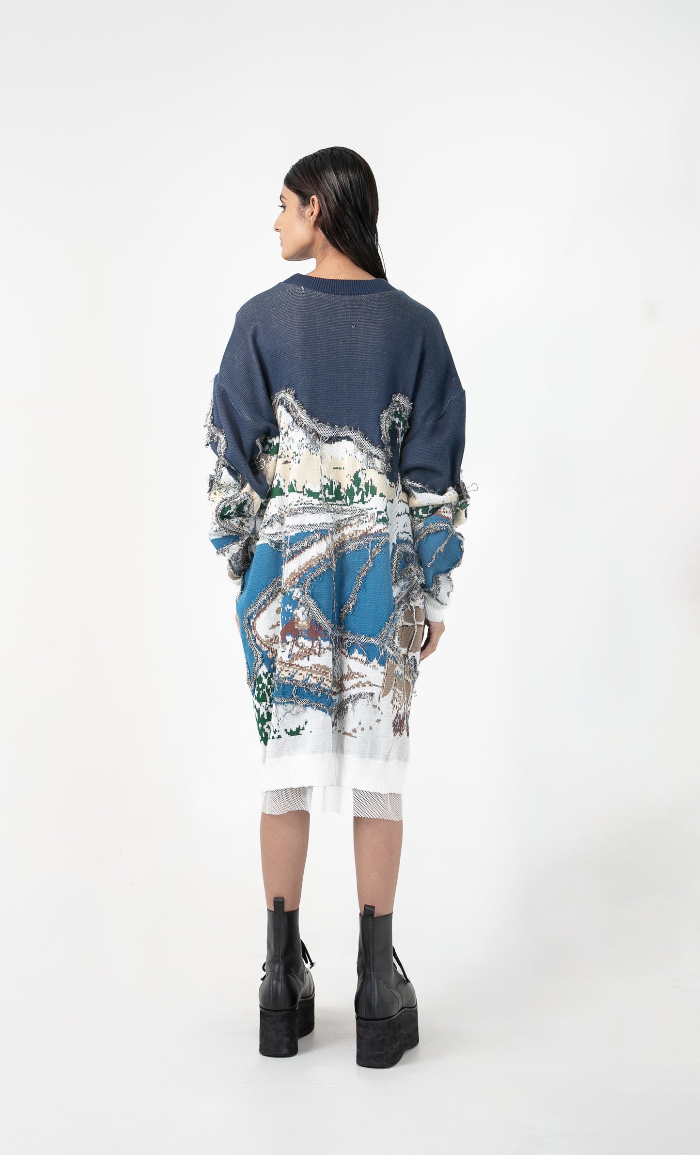 Broken Wave Deconstructed Sweater Dress