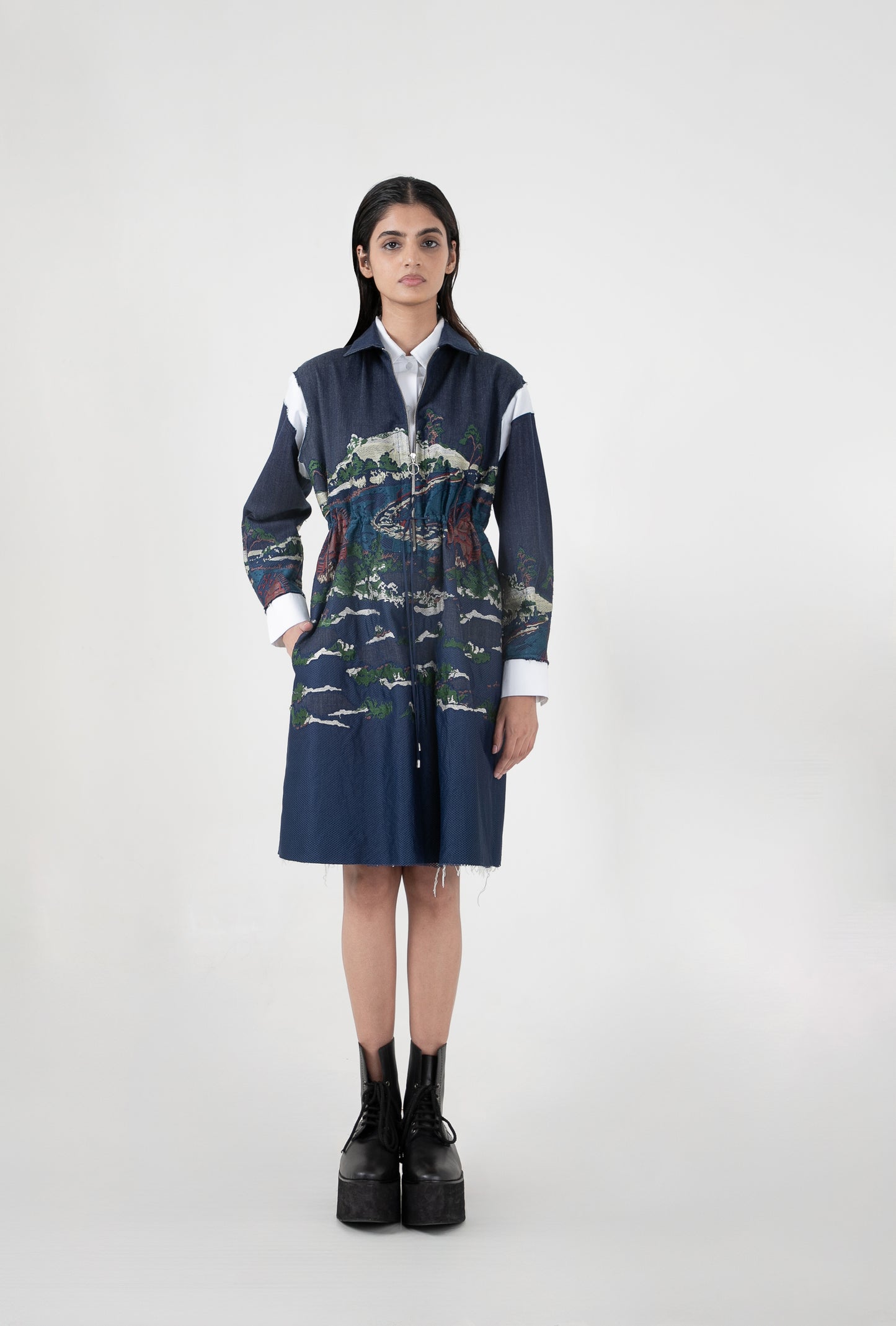 Indigo Wavecraft deconstructed short dress