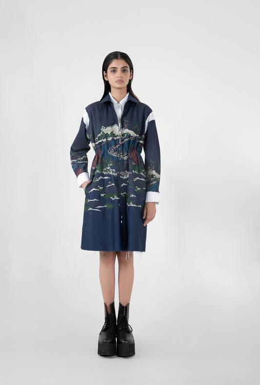 Indigo Wavecraft deconstructed short dress