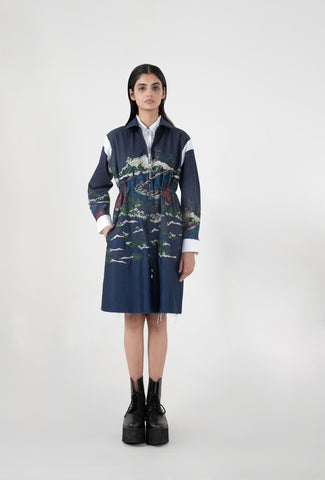 Indigo Wavecraft deconstructed short dress