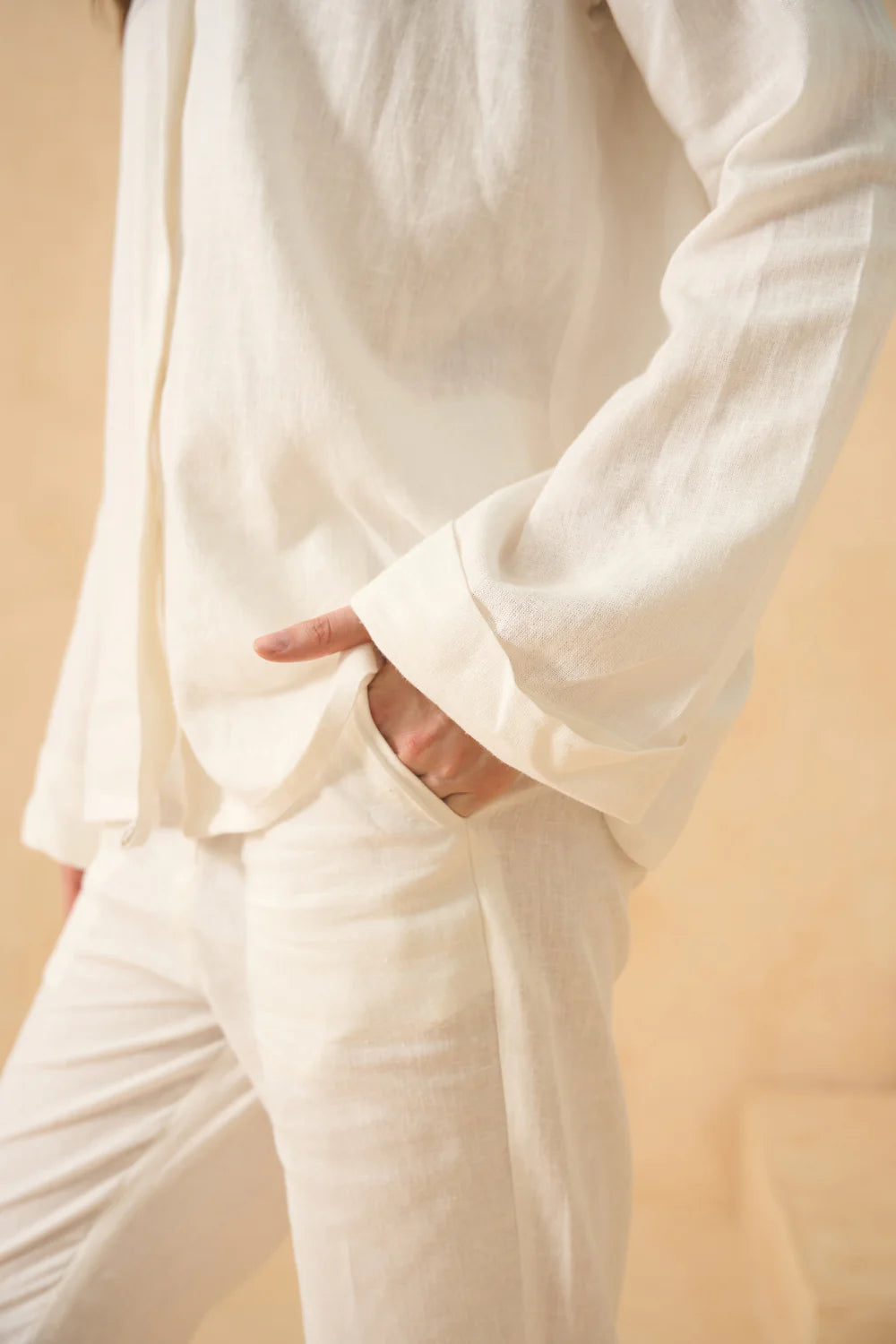Coconut Veil Pure Linen Co-ord Set