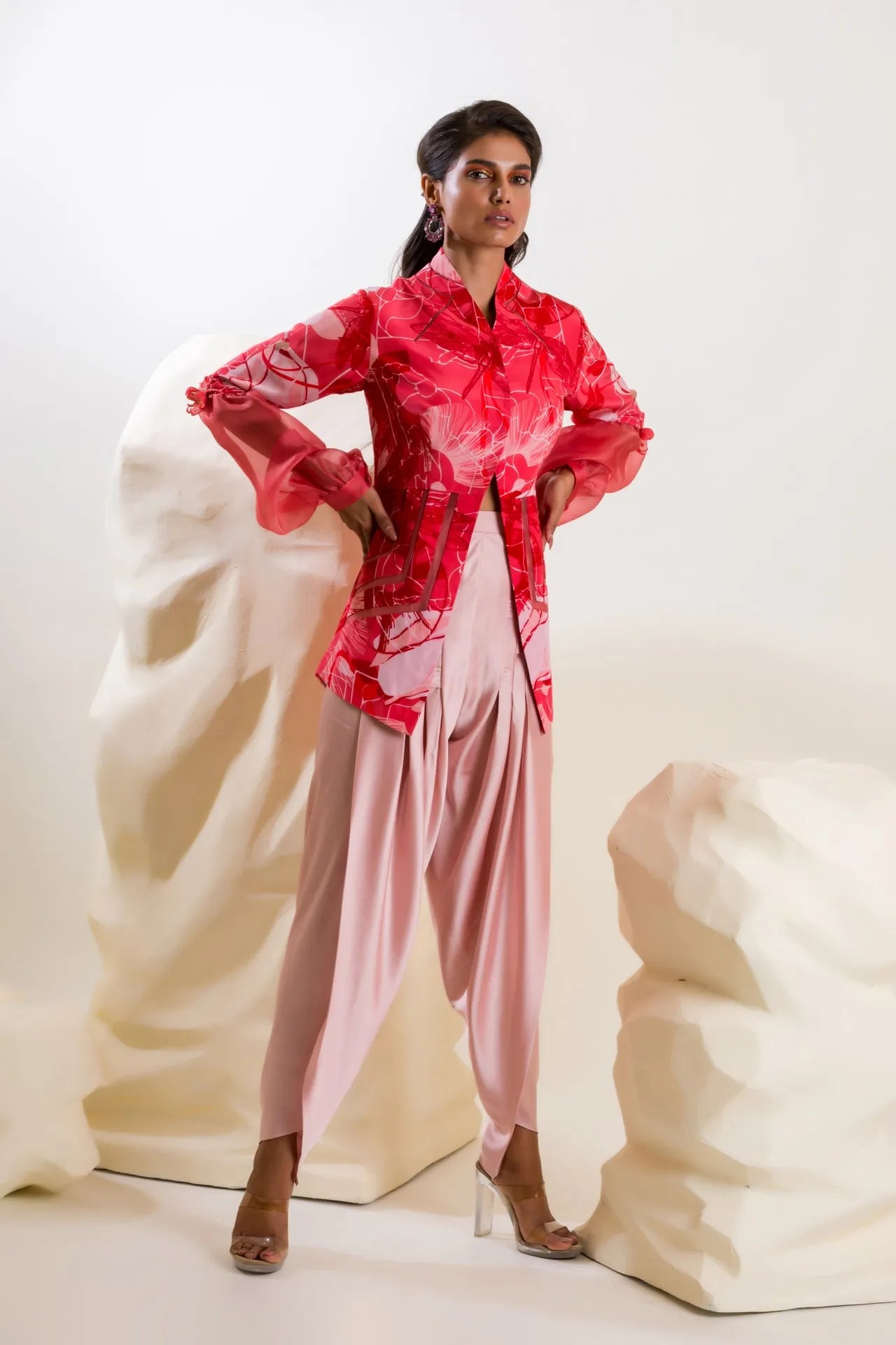 Printed Shirt With Tulip Pants
