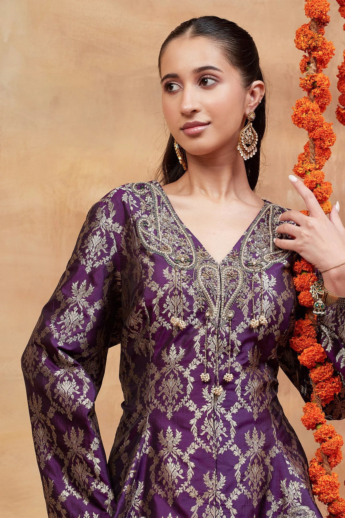 Assi Jamuni Hand Embroidered Banarasi Skirt Set