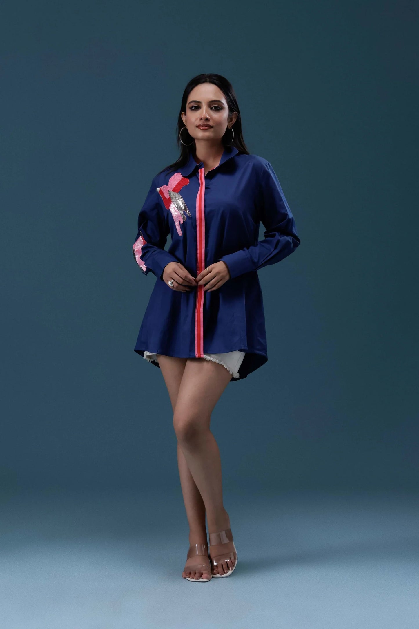 Bird Sequin Patch Shirt