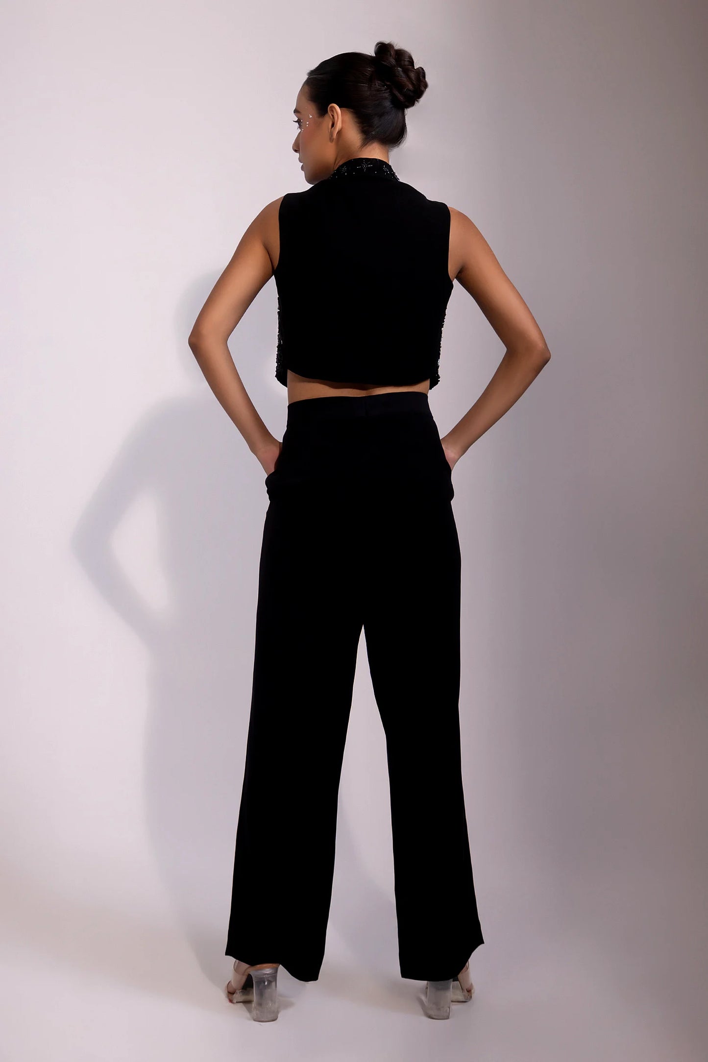Black Beaded Floral Co-ord Set